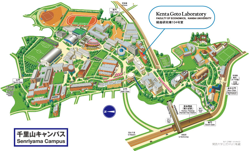 Senriyama campusmap, Kansai University - 関西大学 千里山キャンパスマップ