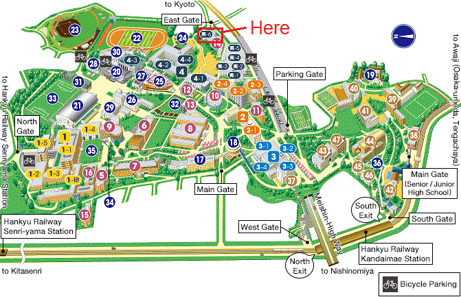 関大大学千里山キャンパス地図